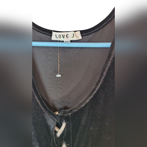 Love J Velour Crop Top Bejeweled Rope Ties - Picture 13 of 16